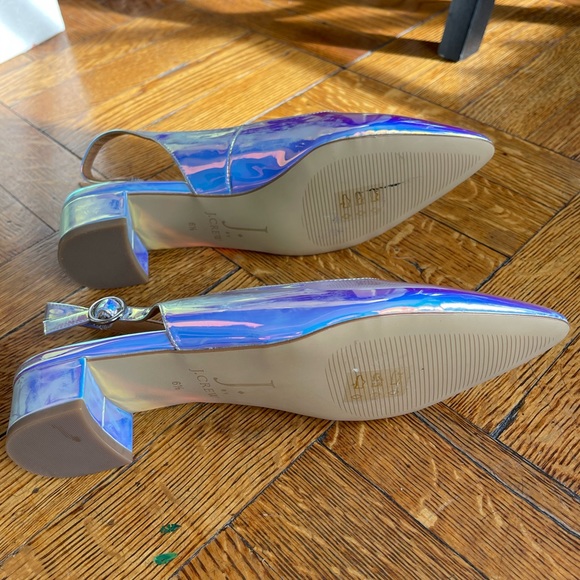 J. by J. Crew slip on kitten heels iridescent - Picture 3 of 9